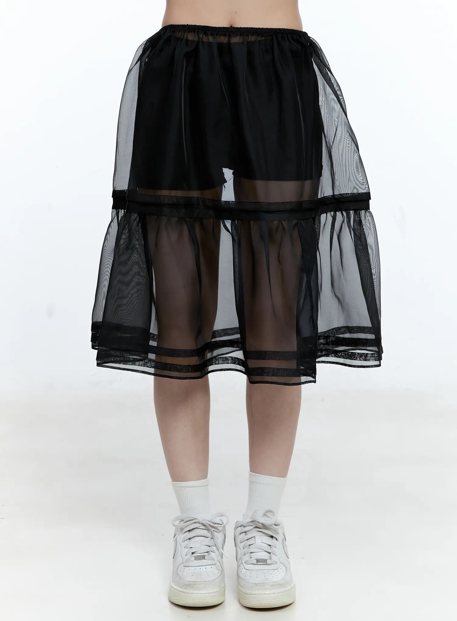Sheer Layered Midi Skirt CG507