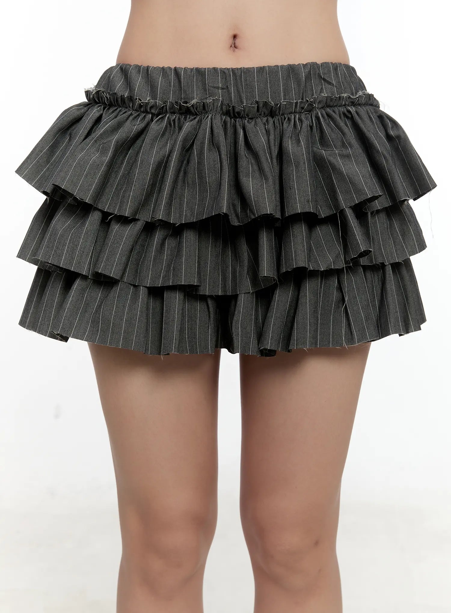Striped Ruffle Mini Skirt CL531